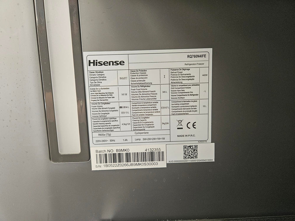 HISENSE RQ760N4IFE REFRIGERATEUR MULTIPORTES